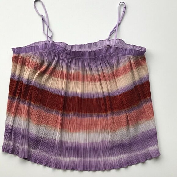 MADEWELL by J Crew Textured Micropleat Tank Top in Ombré Rainbow adjustable XL - Picture 9 of 16